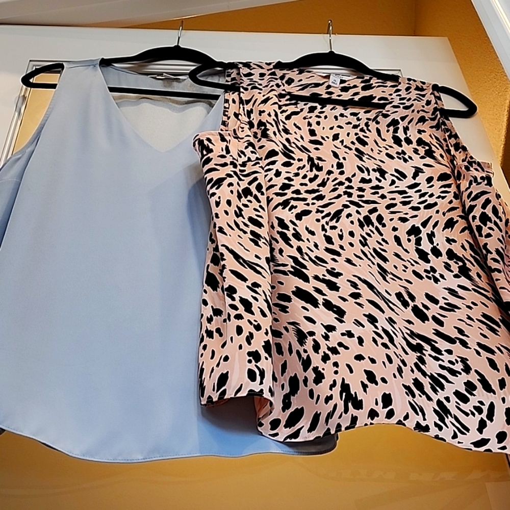 TWO FOR THE PRICE OF ONE!!  Nine West lined V neck dressy tanks! $25